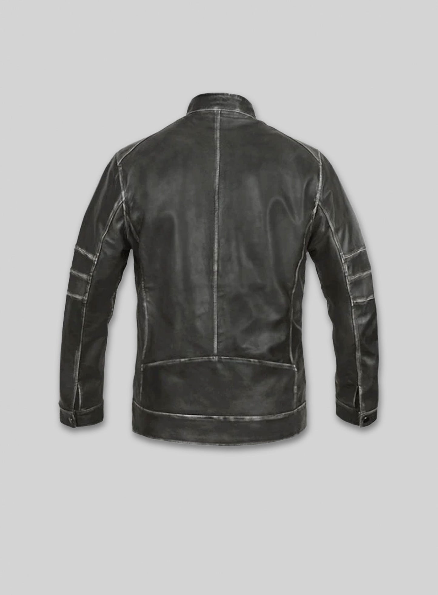 Zen Rubbed Charcoal Leather Jacket