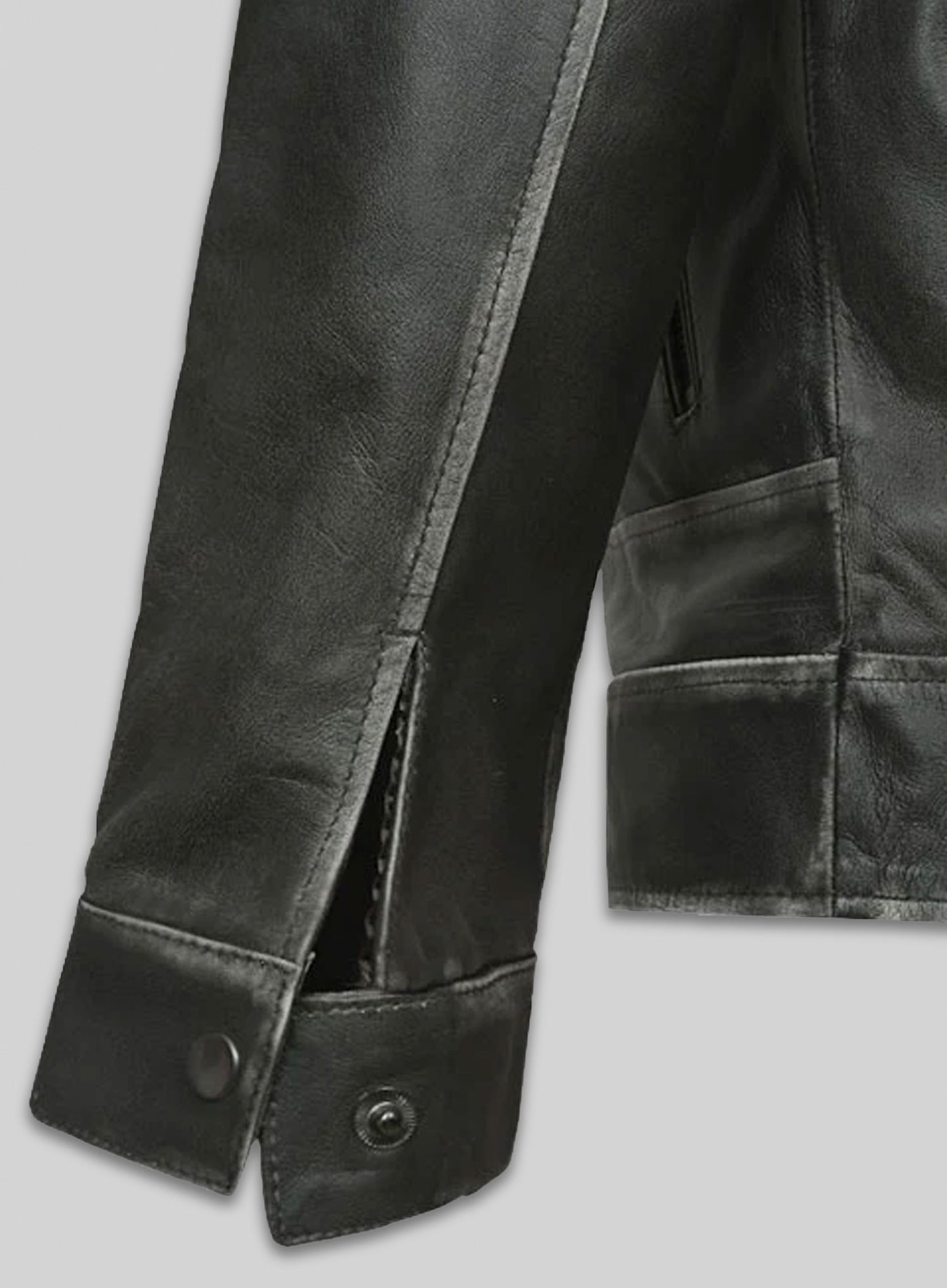 Zen Rubbed Charcoal Leather Jacket