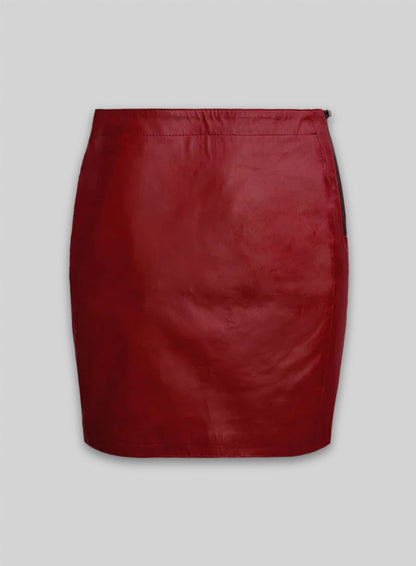 Zipper Leather Mini Skirt