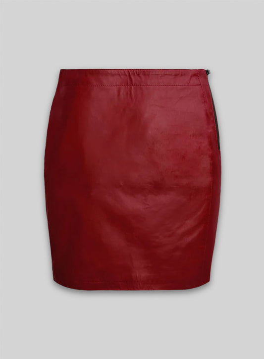 Zipper Leather Mini Skirt