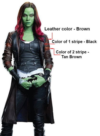 Zoe Saldana Guardians of the Galaxy Vol 2 Leather Coat - LeatherCult