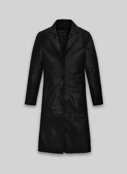 Zoe Kravitz Leather Long Coat