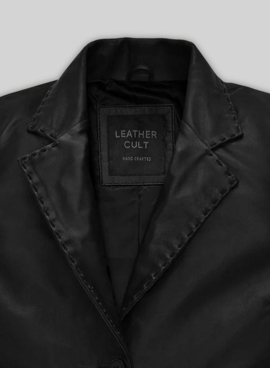 Zoe Kravitz Leather Long Coat