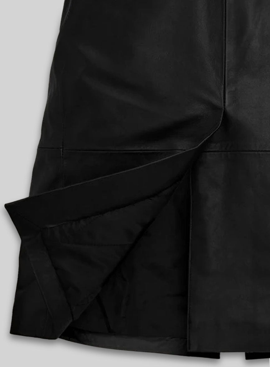Zoe Kravitz Leather Long Coat
