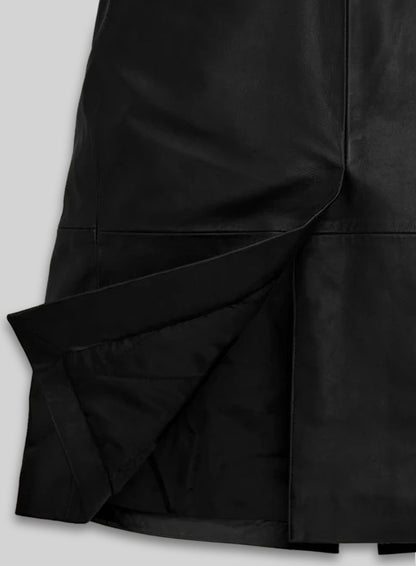 Zoe Kravitz Leather Long Coat