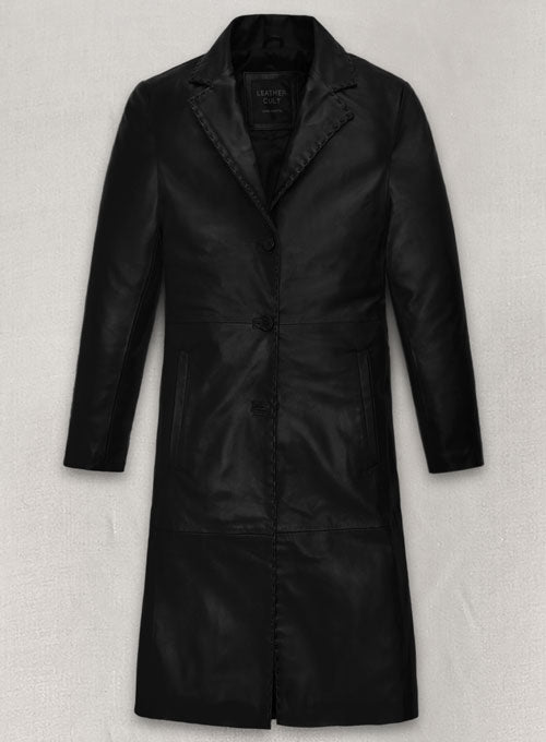 Zoe Kravitz Leather Long Coat - LeatherCult