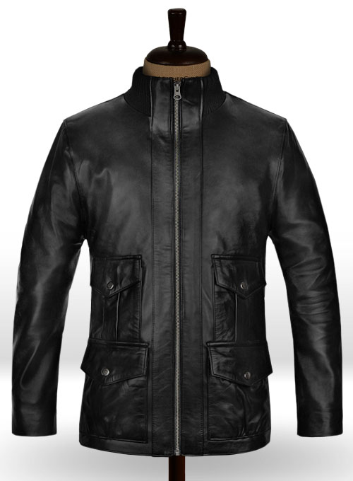 Black Daniel Craig Royal Casino Leather Jacket : LeatherCult: Genuine ...