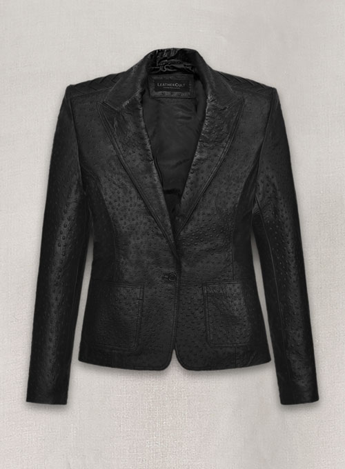 (image for) Black Ostrich Eva Mendes Ghost Rider Leather Blazer