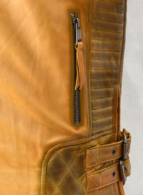 (image for) Charles Burnt Mustard Leather Jacket - Click Image to Close