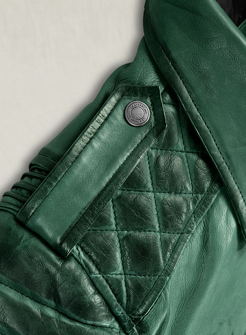 (image for) Charlotte Burnt Green Leather Jacket