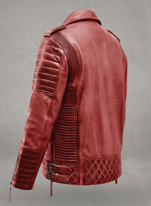 (image for) Charles Burnt Red Leather Jacket - Click Image to Close