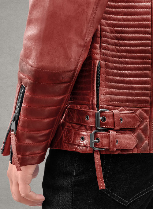 (image for) Charles Burnt Red Leather Jacket - Click Image to Close