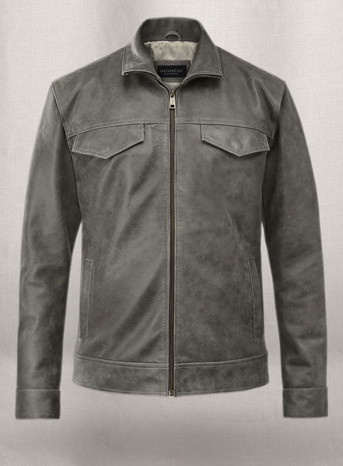 (image for) Vintage Dirty Gray Daniel Radcliffe Harry Potter Leather Jacket - Click Image to Close