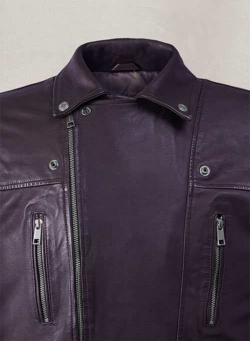 (image for) Dauntless Purple Biker Leather Jacket - Click Image to Close