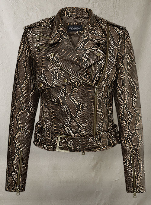 (image for) Dark Brown Python Leather Jacket # 280 - Click Image to Close