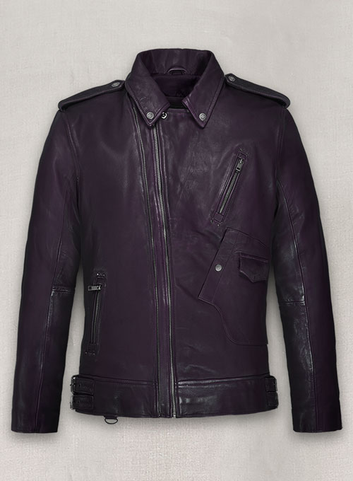 (image for) Falcon Purple Rider Leather Jacket - Click Image to Close