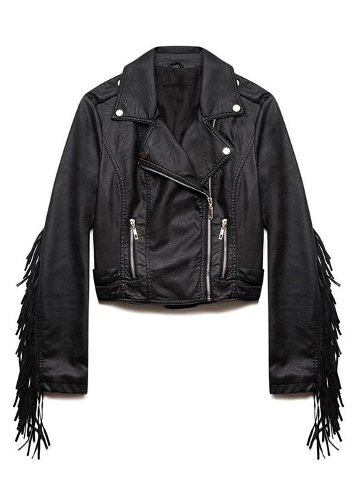 black fringe jacket