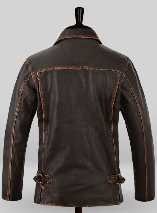 (image for) Rubbed Dark Brown Washed Indiana Jones Leather Jacket
