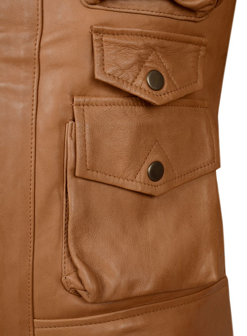 (image for) Soft Hunter Tan Washed & Wax Leather Jacket # 235