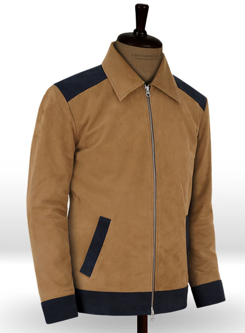 (image for) Soft Saddle Brown Suede Cristiano Ronaldo Leather Jacket #1 - Click Image to Close