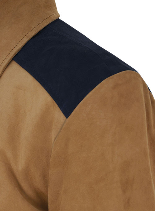 (image for) Soft Saddle Brown Suede Cristiano Ronaldo Leather Jacket #1 - Click Image to Close