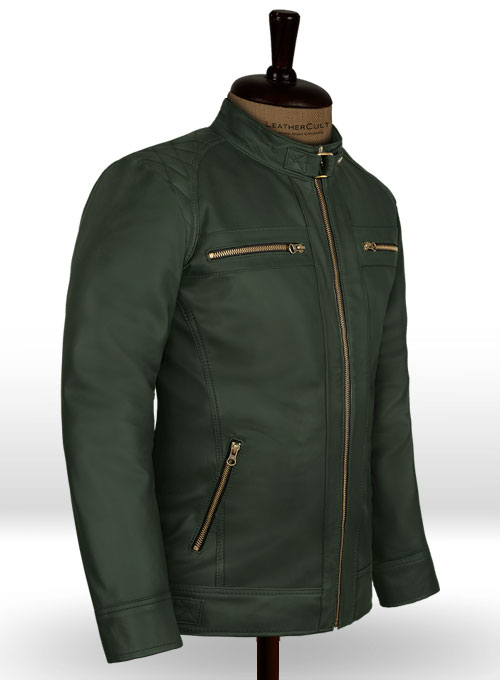 (image for) Soft Deep Olive Leather Jacket # 653