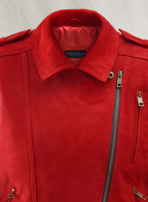(image for) Soft Lava Red Suede Leather Jacket # 267 - Click Image to Close