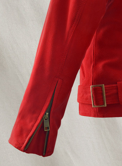 (image for) Soft Lava Red Suede Leather Jacket # 267 - Click Image to Close