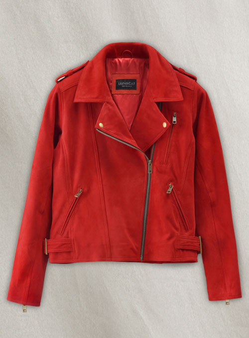 (image for) Soft Lava Red Suede Leather Jacket # 267 - Click Image to Close