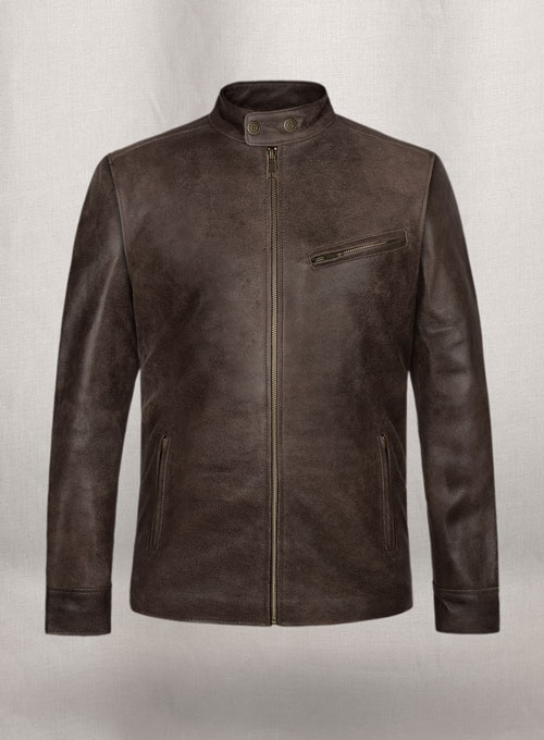 (image for) Vintage Gravel Brown Leather Cycle Jacket #3