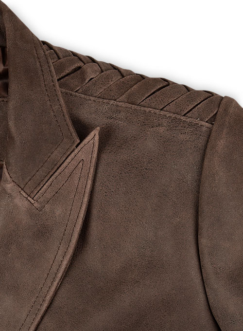Vintage Brown Grain Eva Mendes Ghost Rider Leather Blazer : LeatherCult ...