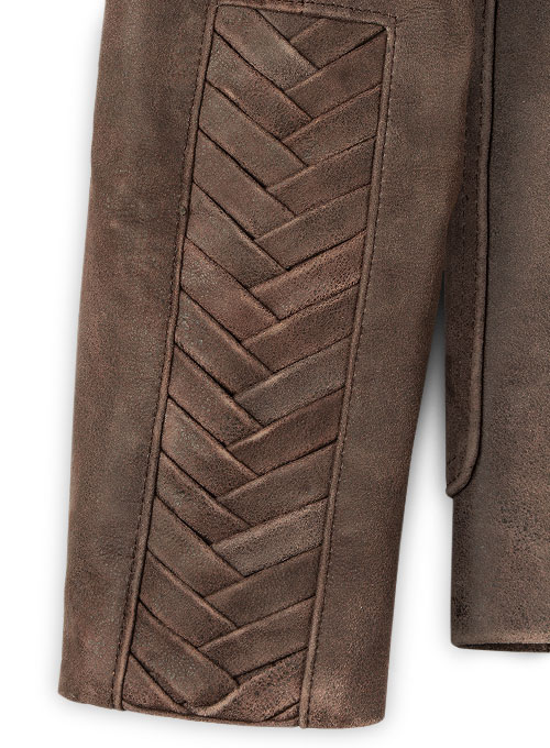 (image for) Vintage Brown Grain Eva Mendes Ghost Rider Leather Blazer - Click Image to Close