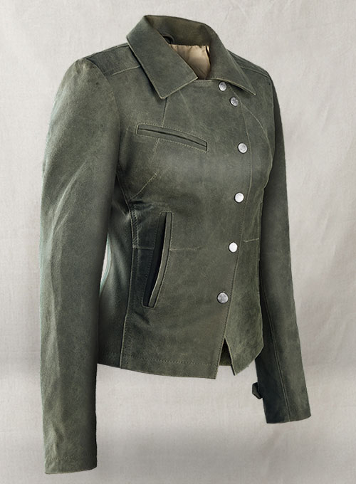 (image for) Vintage Italian Olive Leather Jacket #277