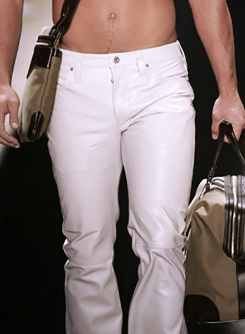 leather pants white