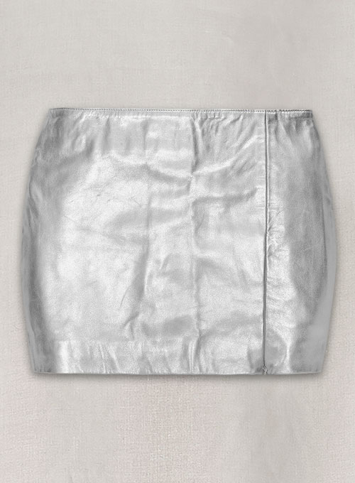 (image for) Silver Adjustable Slit Leather Skirt