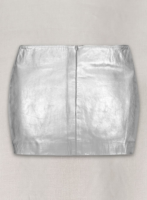 (image for) Silver Adjustable Slit Leather Skirt