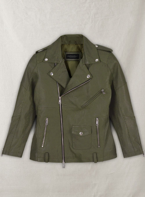 (image for) Basicallo Green Rihanna Leather Jacket #1 - Click Image to Close