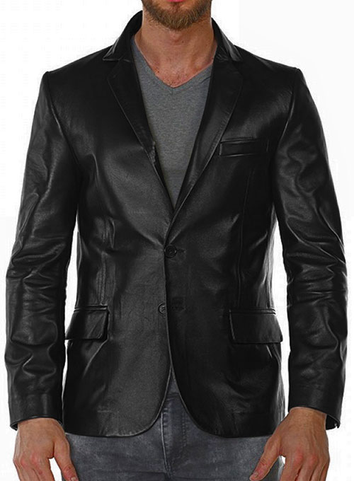 Black Stretch Leather Blazer : LeatherCult: Genuine Custom Leather ...