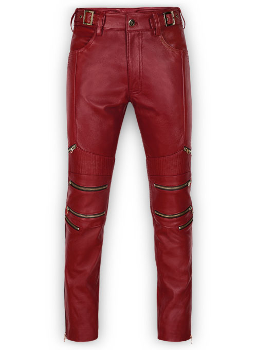 red leather pants