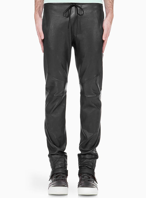 Drawstring Designer Leather Pants : LeatherCult