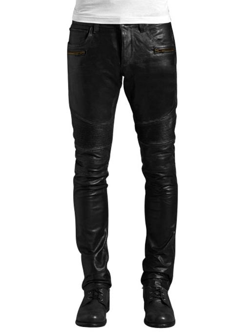 leather biker jeans