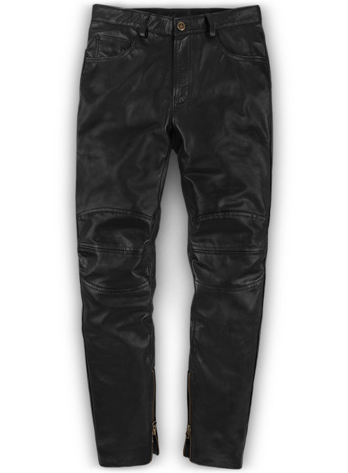 leather biker jeans