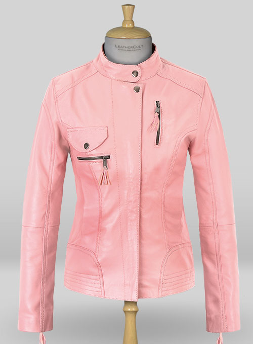 light pink leather jacket