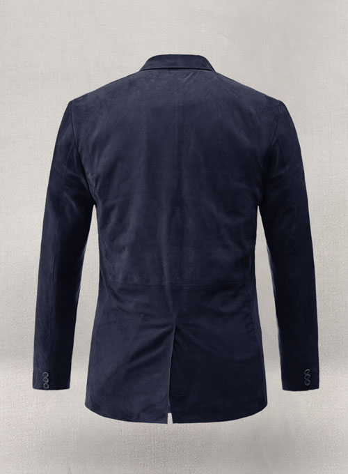 (image for) Dark Slate Purple Suede Leather Blazer - Click Image to Close