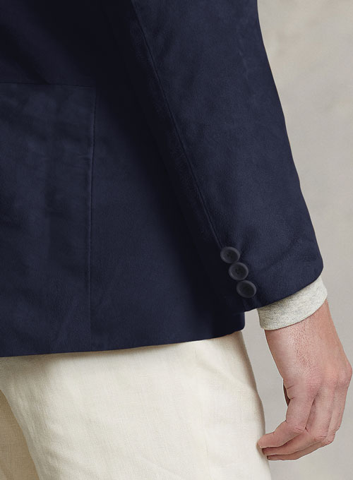 (image for) Dark Slate Purple Suede Leather Blazer - Click Image to Close