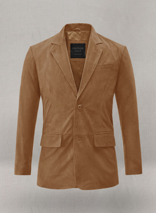 (image for) Saddle Brown Suede Leather Blazer