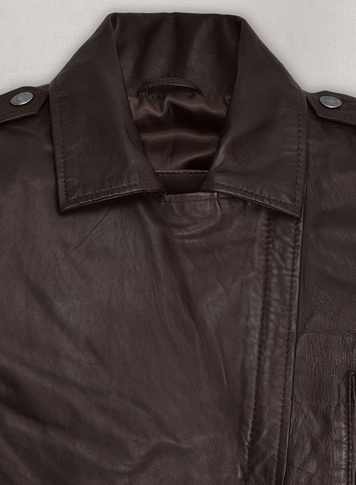 (image for) Soft Brown Washed & Wax Kendall Jenner Leather Jacket #3
