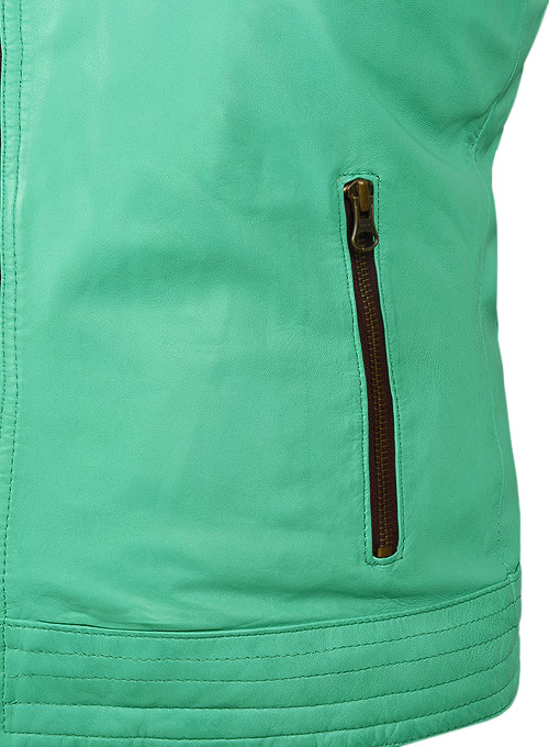 Soft Castle Green Washed & Wax Leather Jacket #707