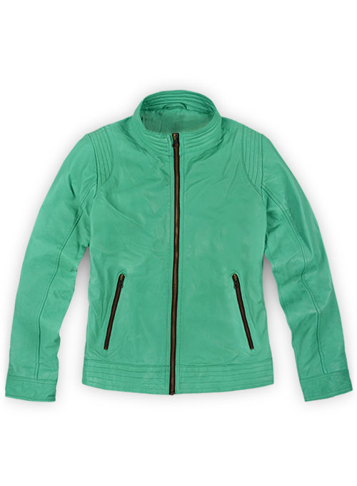 Soft Castle Green Washed & Wax Leather Jacket #707