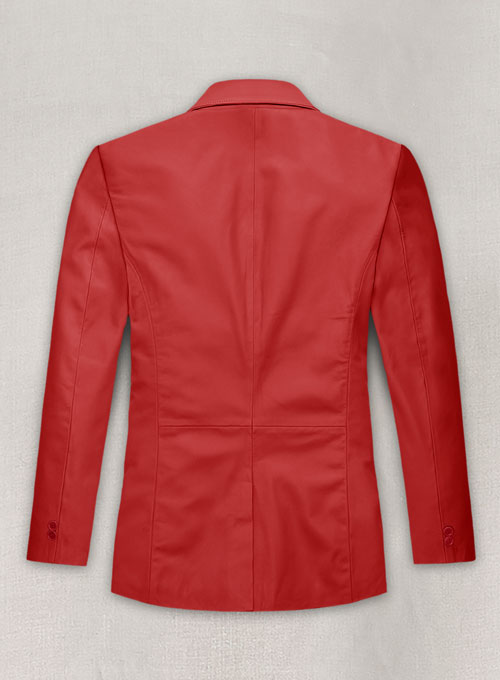 (image for) Soft Tango Red Leather Blazer - Click Image to Close